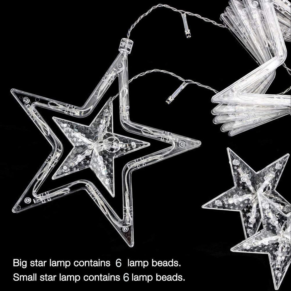 Star Curtain Lights – 12 LED Stars, 8 Flashing Modes – view 11
