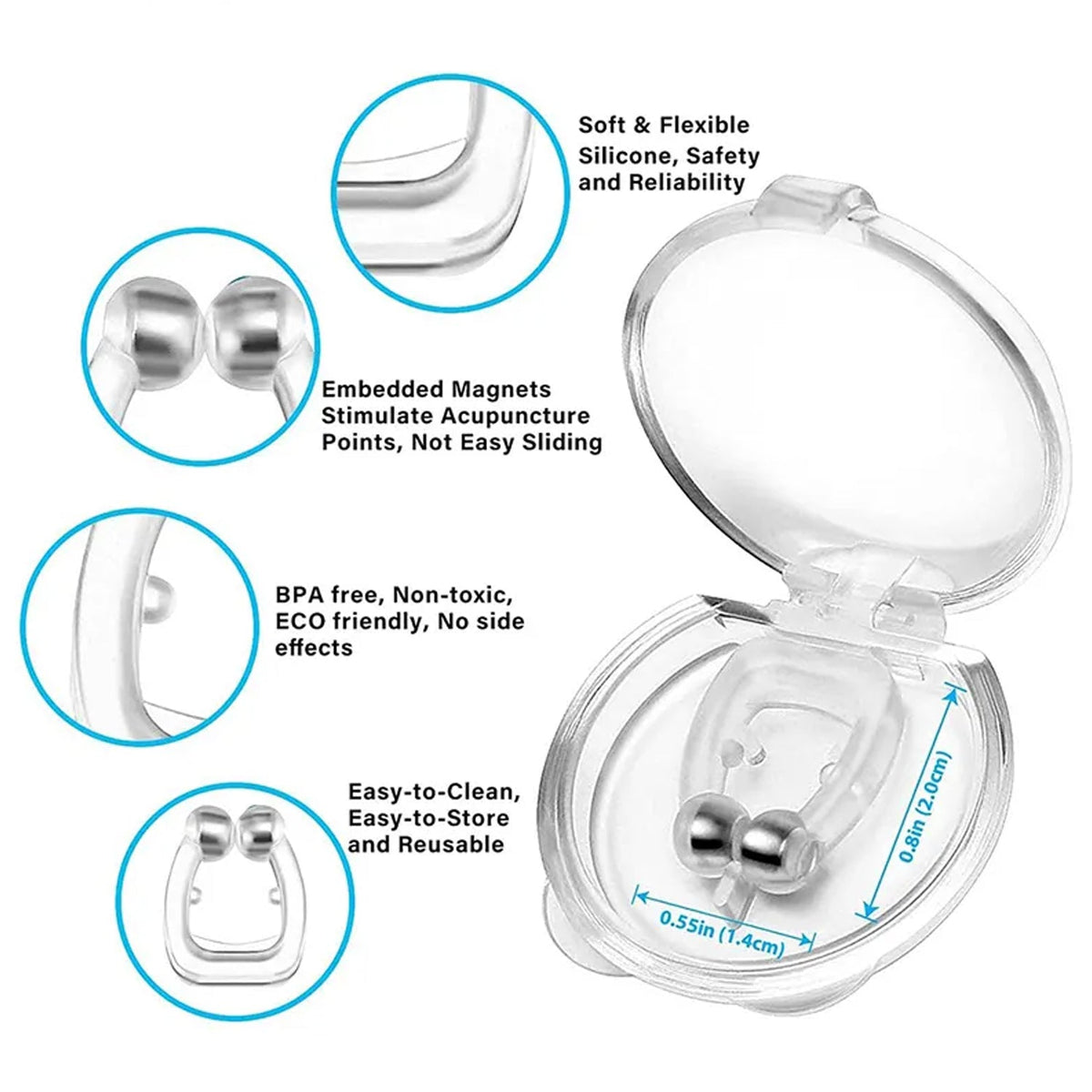 Anti-Snore Nose Clip – Silicone Magnetic Relief for Snoring – close-up