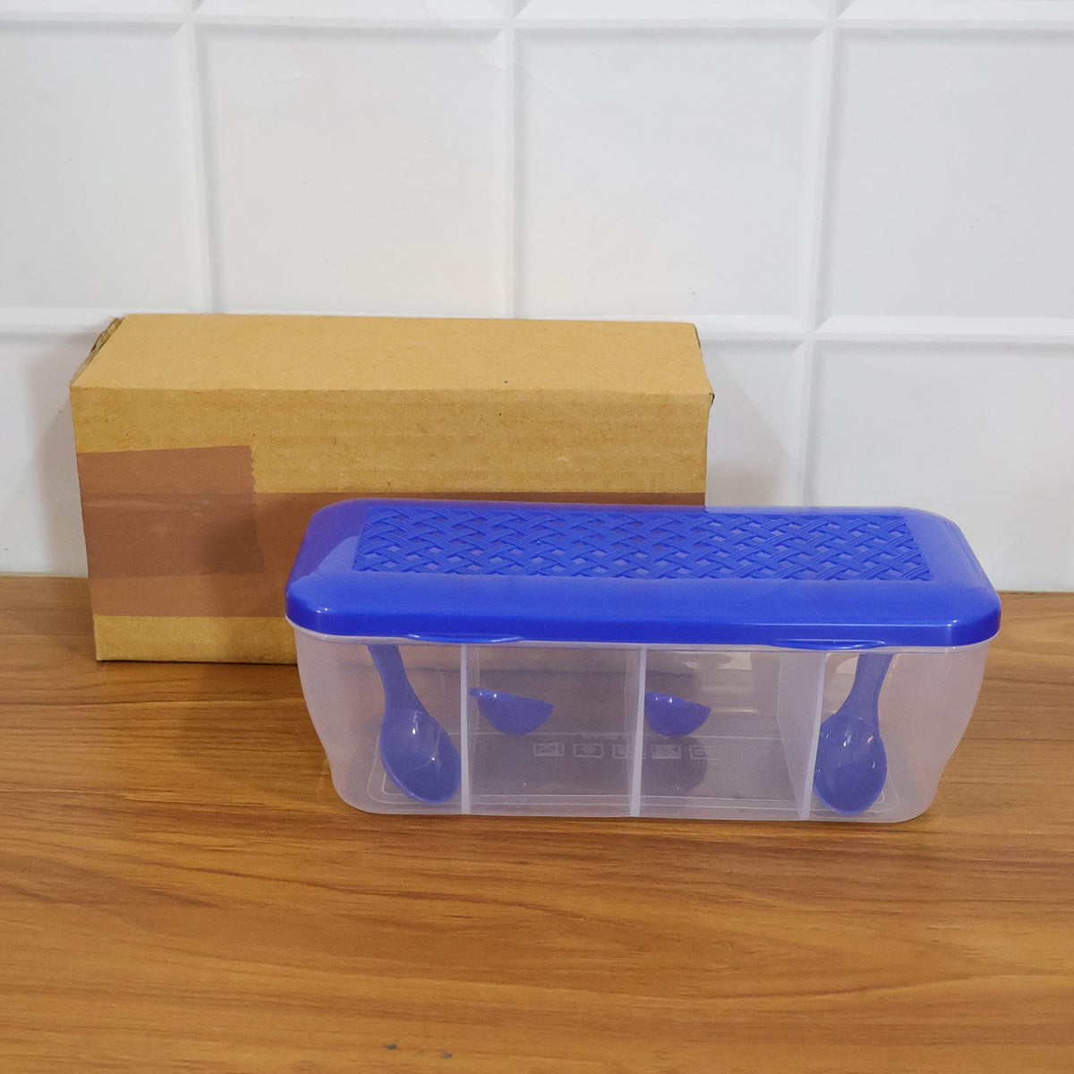 Airtight 4-Section Storage Container – Spice Jar with Spoons – view 8