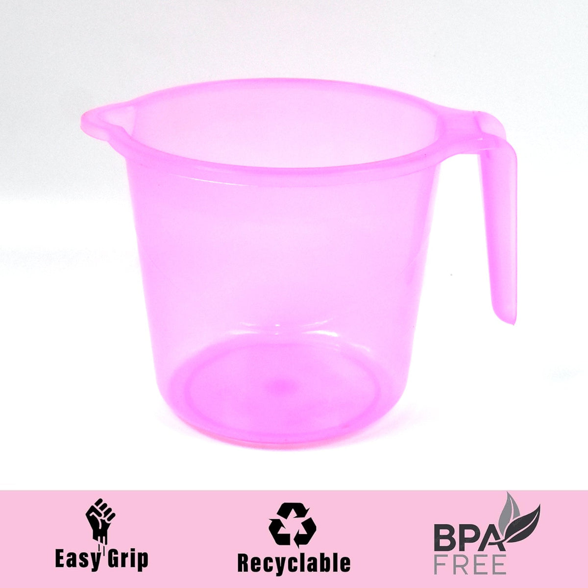 Plastic Bath Mug – 1200ML Transparent Mix Colour (Set of 5) – view 7