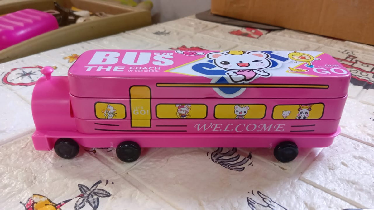 Metal Bus Pencil Case – Double Decker with Sharpener – view 7