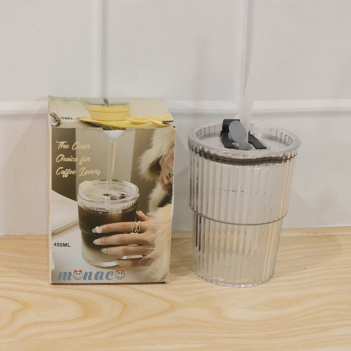 Plastic Tumbler with Lid – 450ml Reusable, Clear – view 9