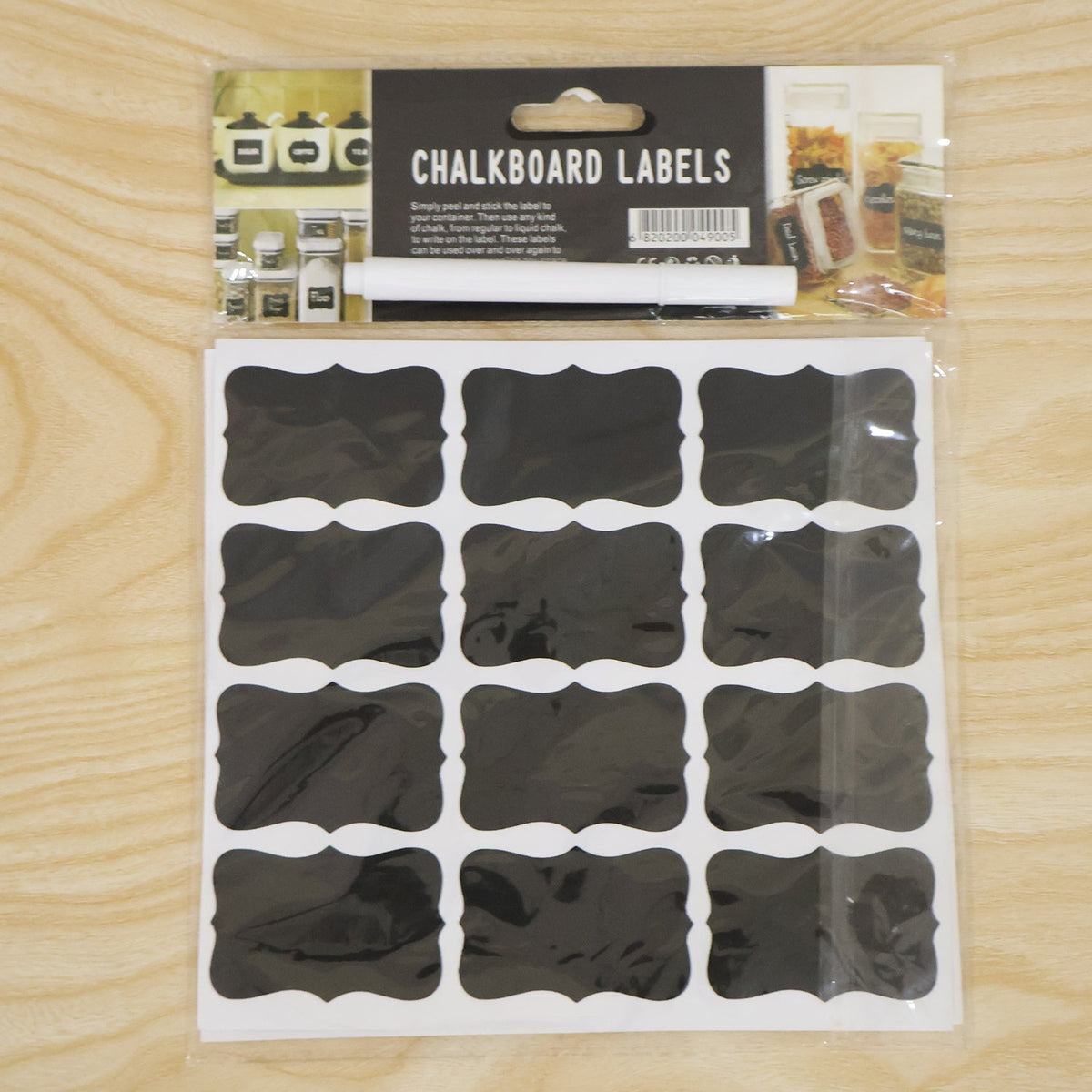 Fancy Shape Chalkboard Sticker Labels with Marker Pen, Jar – view 9