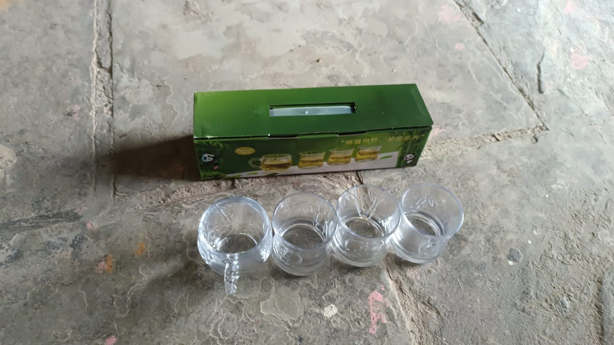 Premium Glass Drinkware Cup & Mugs set – (4 pc Set) – view 7