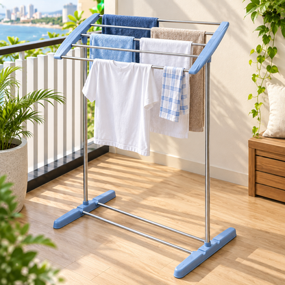 Portable Clothes Drying Rack – Foldable, Steel & Plastic