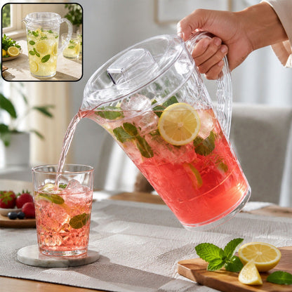 Mocktail PET Plastic Jug – Diamond Cut Design, BPA-Free