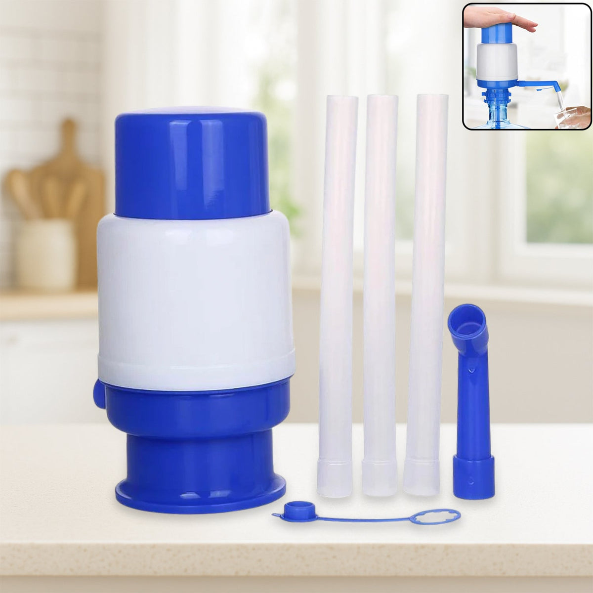 Hand Press Water Pump – 3-5 Gallon Bottle Dispenser – close-up