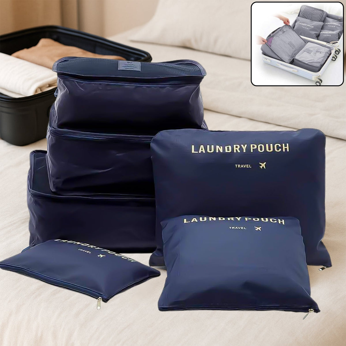 Cloth Organizer Pouch – 6 pcs Travel Laundry Bags