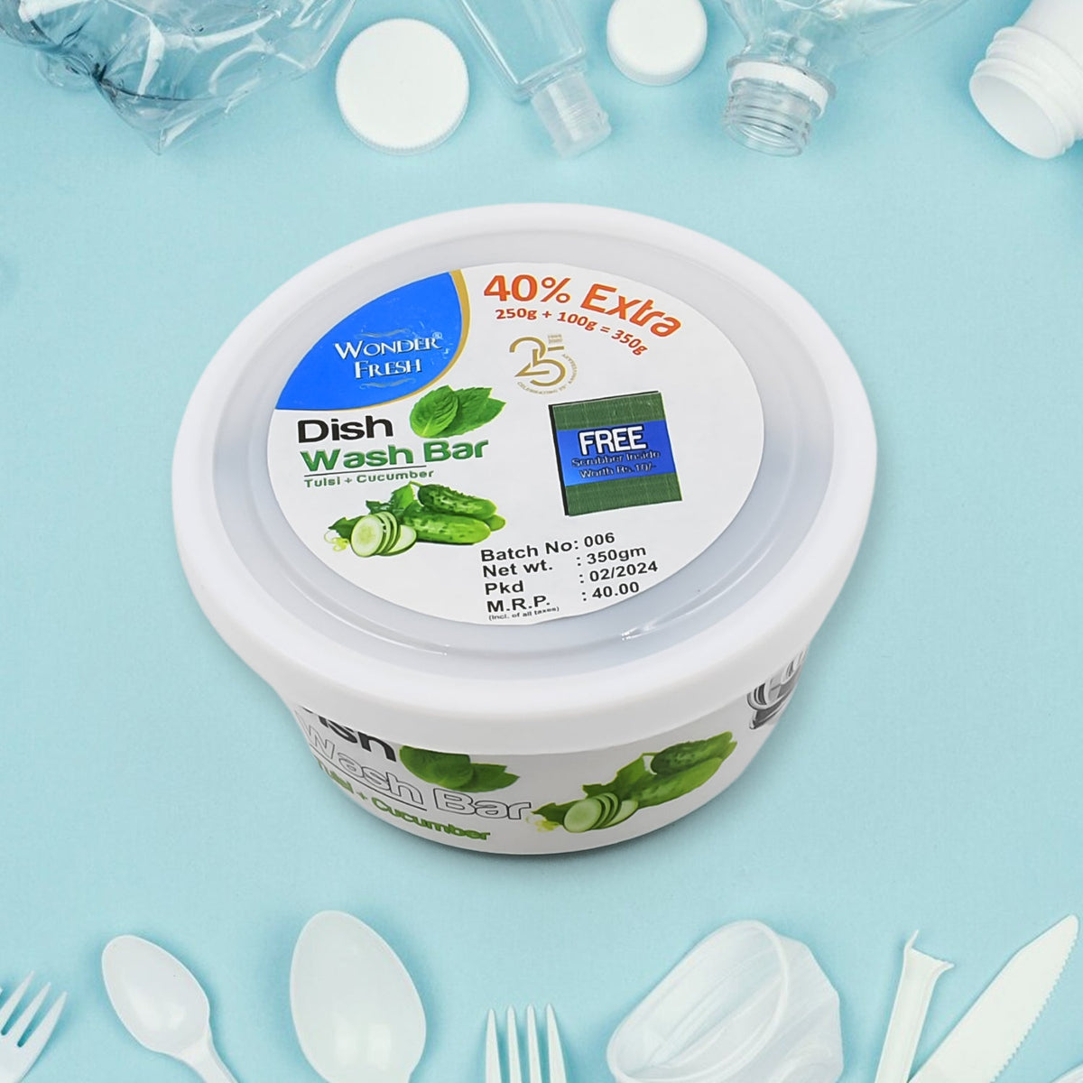 Dishwash Bar – Fresh Mix Flavor with Scrubber – close-up