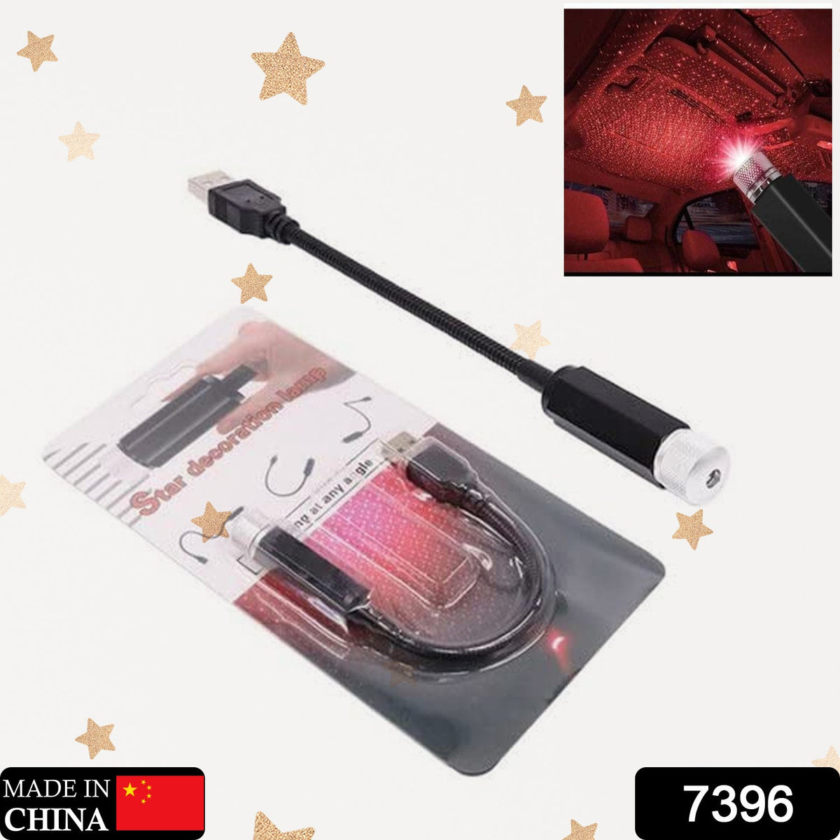 Car Star Projector – USB Roof Galaxy Light – side view