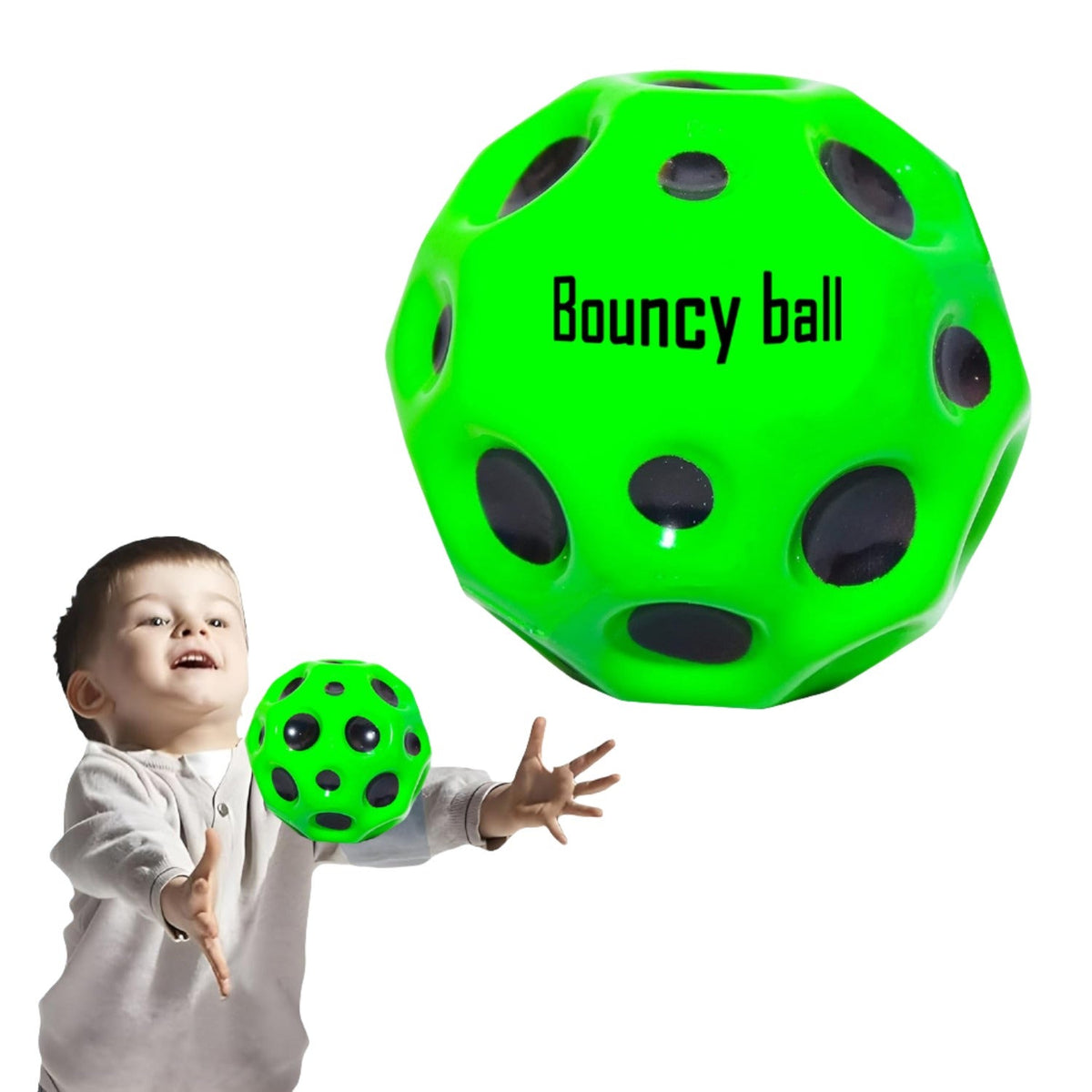 Bouncy Ball for Kids – High-Bounce Moon Crater Toy – alternate view