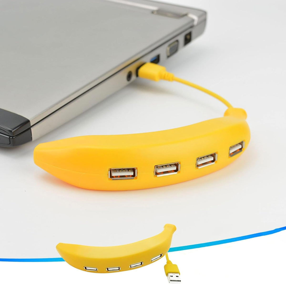 Banana Shape USB Hub – 4-Port 2.0 Splitter – detail view