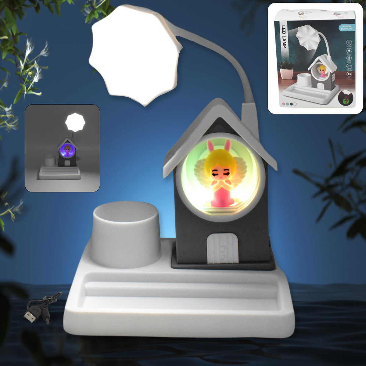 Cartoon LED Desk Lamp – Eye-Protection & Multi-Color – close-up