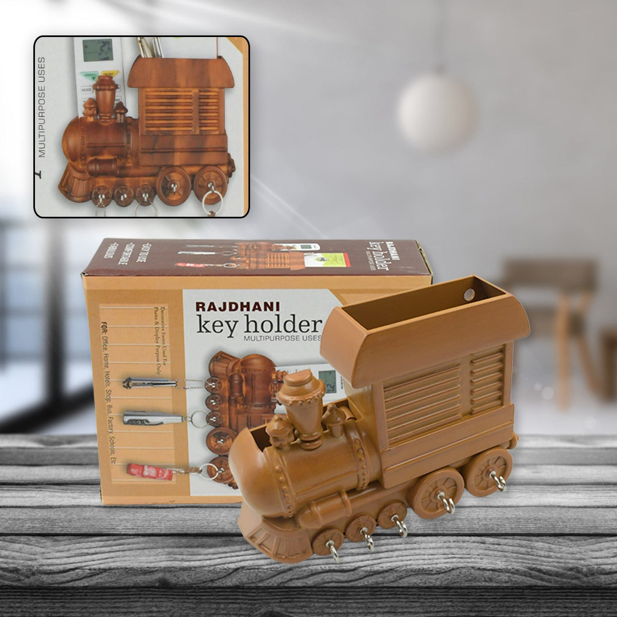 Train Key Holder – Decorative Plastic Wall Mount Organizer