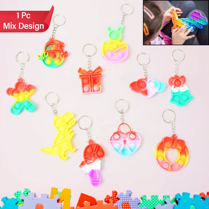 Pop It Keychain – Stress Relief Fidget Toy for Kids – close-up