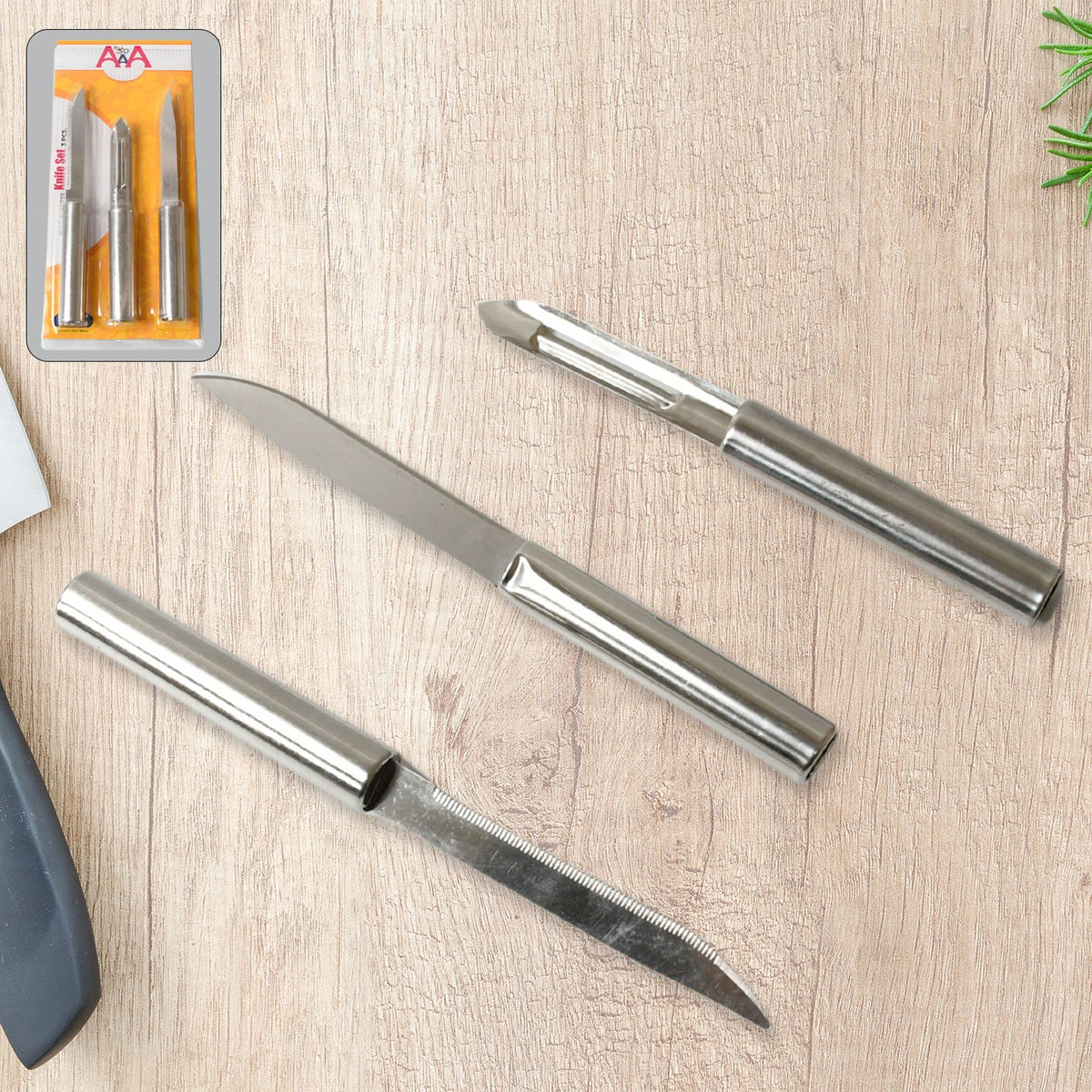 Kitchen Knife set – 3-Piece Stainless Steel Sharp Knives – close-up