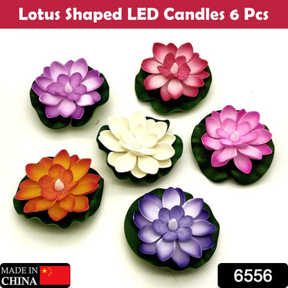 Floating Lotus LED Candles – Smokeless & Waterproof (Pack – side view