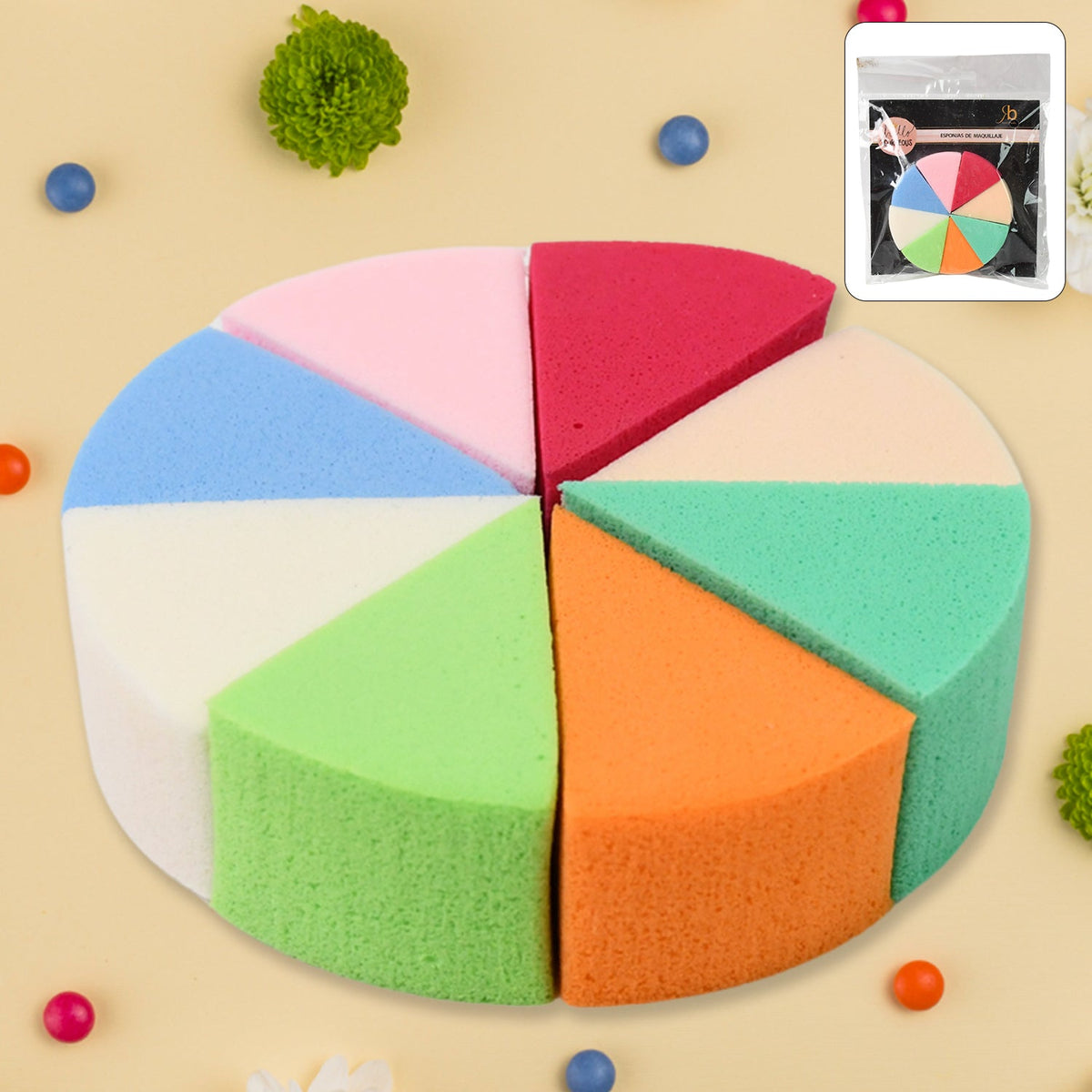 Triangle Makeup Sponge – 8 pcs set for Flawless Blending – view 7