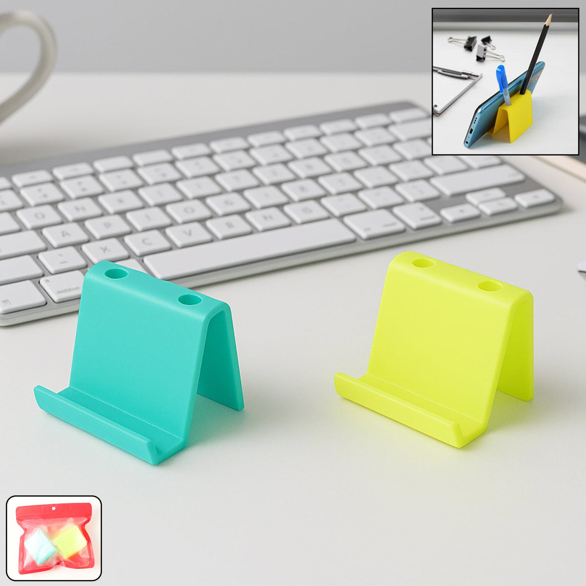 Mobile Phone Stand & Pen Holder – Compact Desk Organizer
