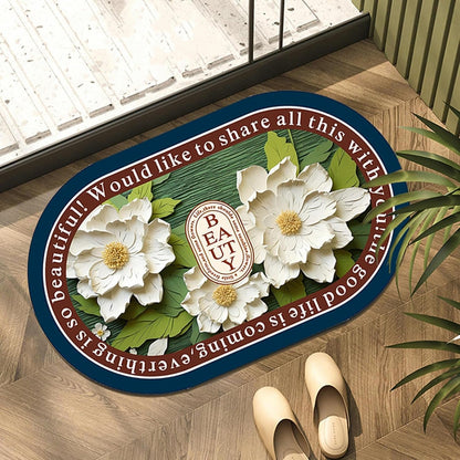 Absorbent Bath Mat – Quick-Dry Anti-Slip Floral Design