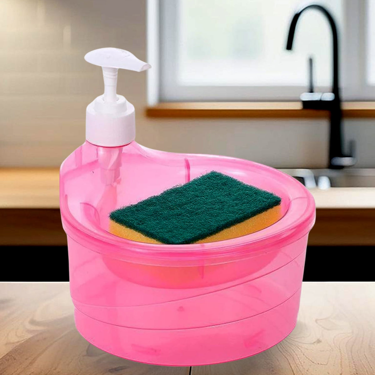 Soap Dispenser with Sponge Holder – 2-in-1 Kitchen Organizer – alternate view