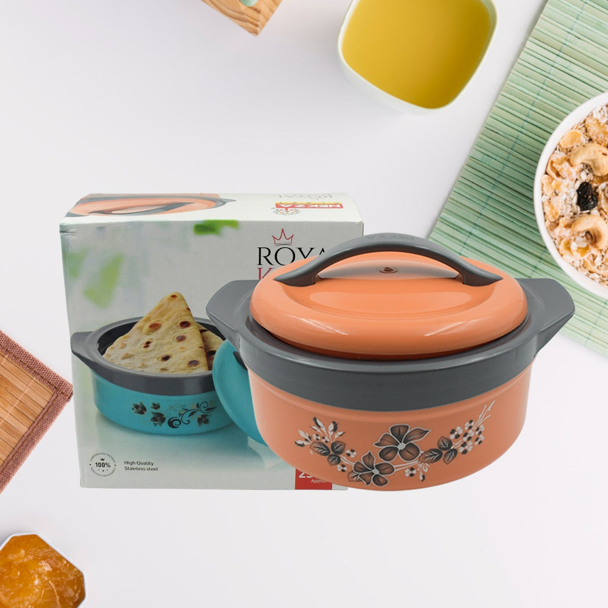 Insulated Casserole Box – Floral Steel Hot Pot 2500ml