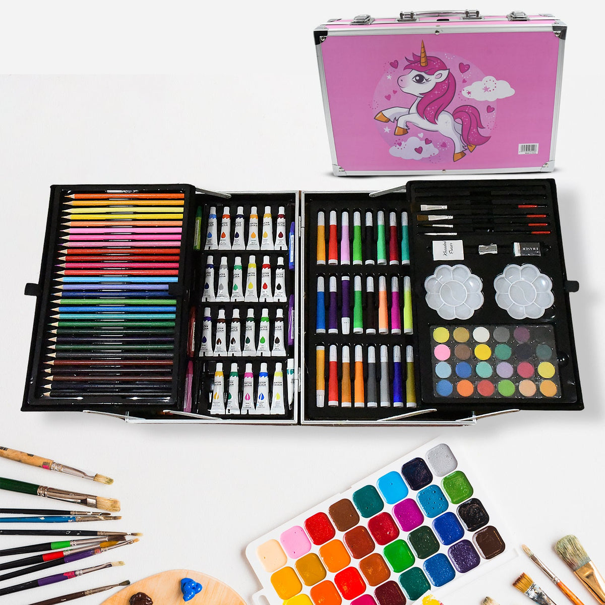 Kids Art set – 145 pcs Unicorn Drawing & Painting Kit – detail view