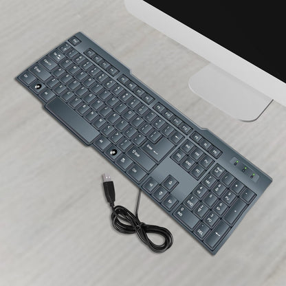 Wired USB Keyboard – Ergonomic 104 Keys for Office & Home
