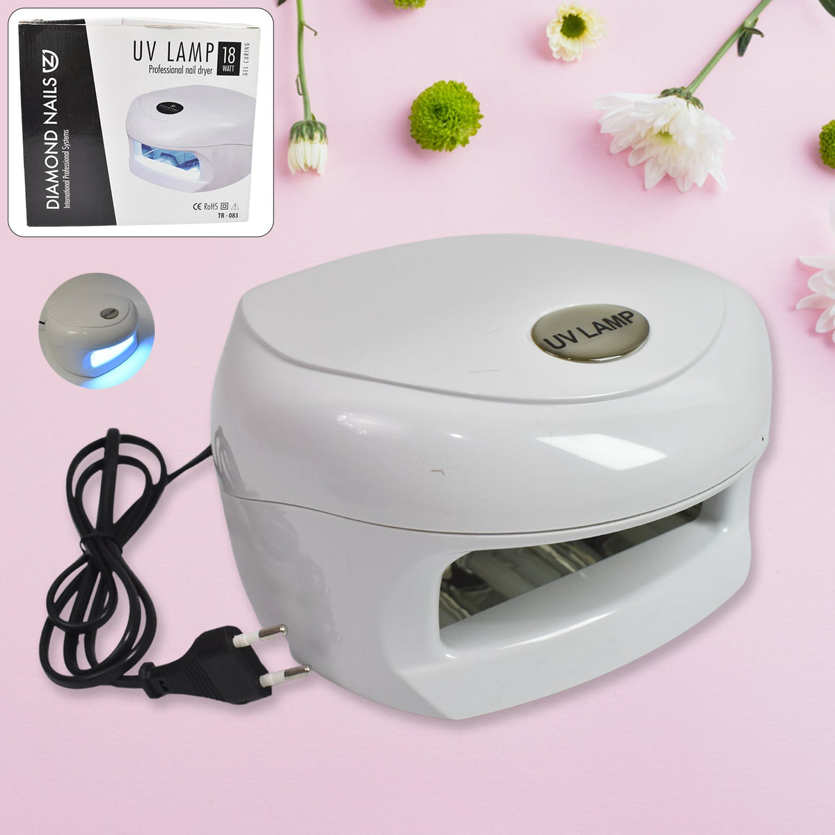 LED UV Nail Lamp 18W – Quick Gel Polish Curing & Nail Dryer – close-up