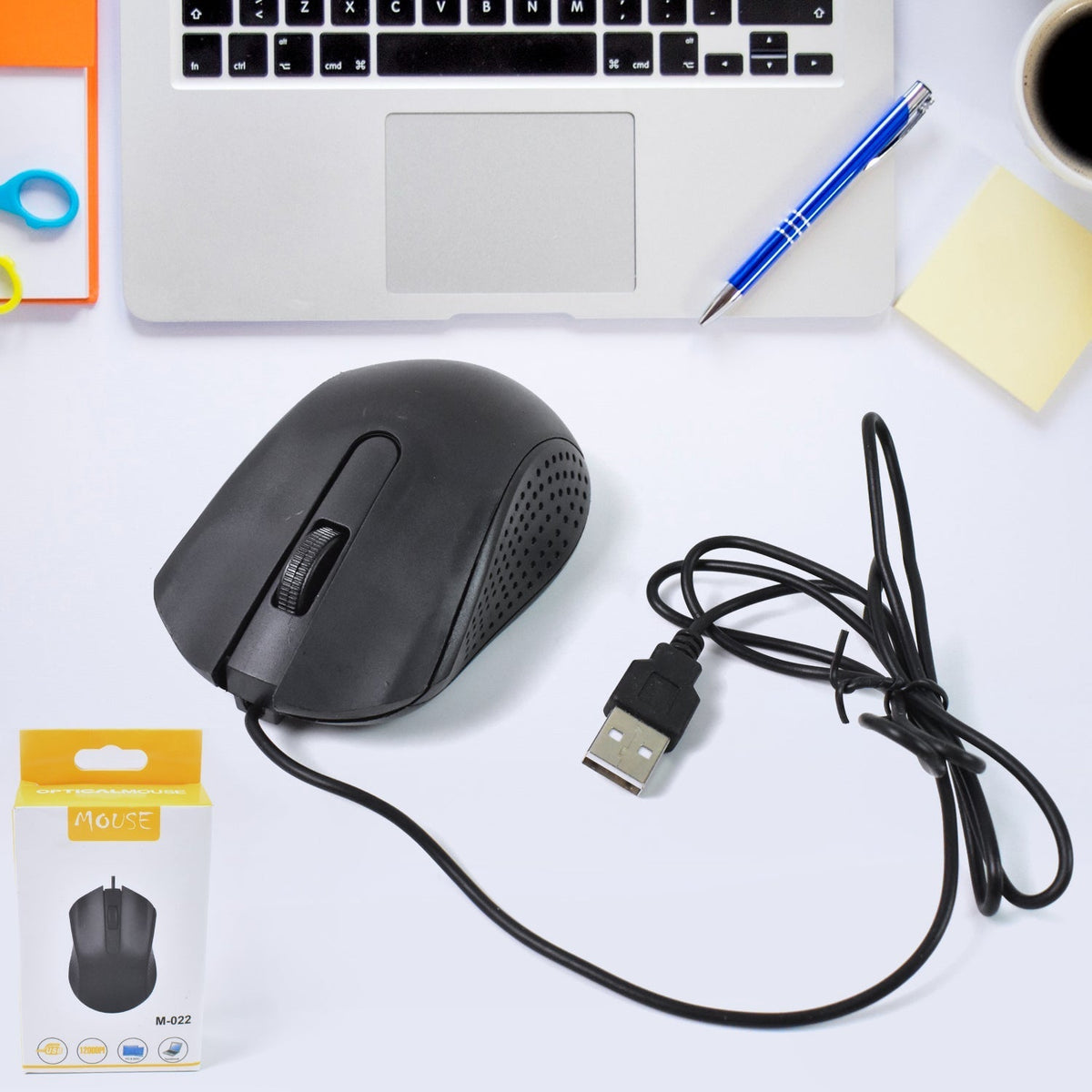 Wired Optical Mouse – M-022, USB Connectivity – close-up