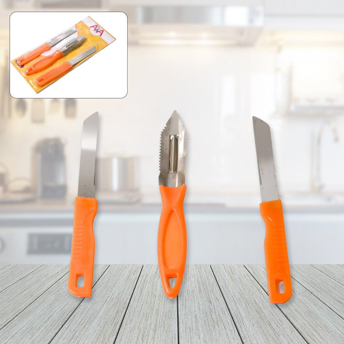 Stainless Steel Kitchen Knife set – 3-in-1 Multipurpose