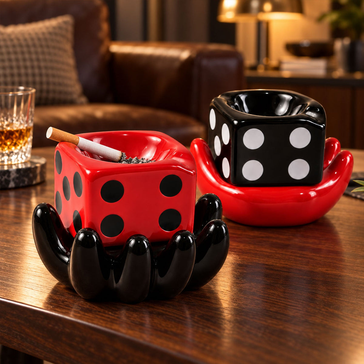 Ceramic Ashtray – Colourful Retro Smoking Accessory (1 Pc – close-up