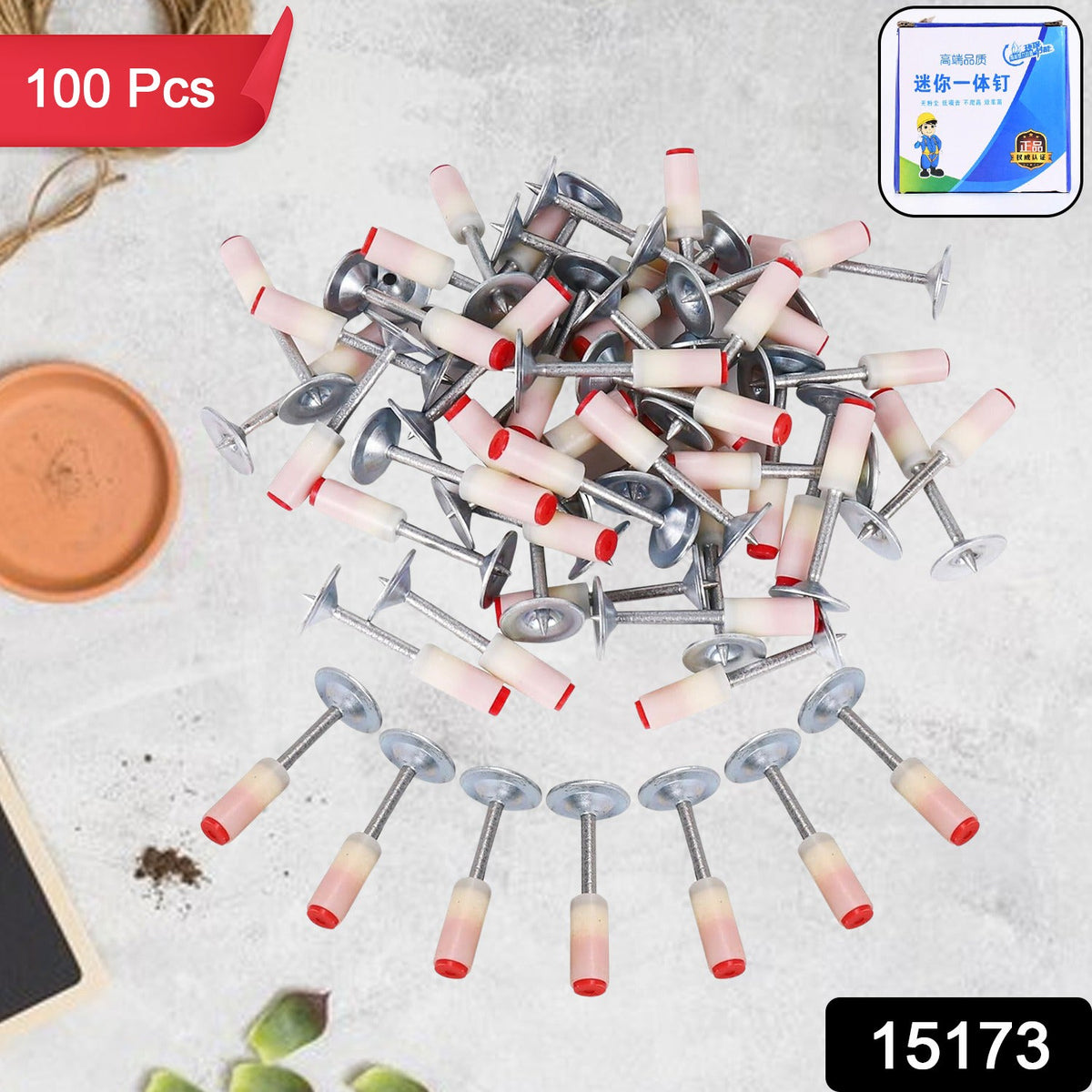 Steel Nail Gun Nails – 100 pcs for Concrete & Wall – side view