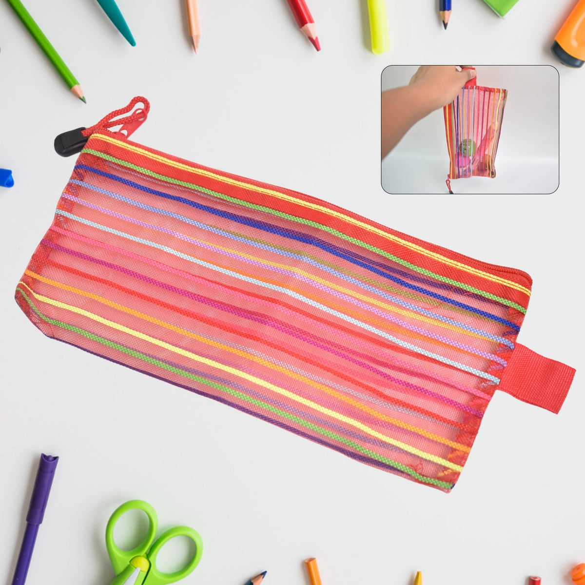 Transparent Mesh Pouch – Multi-Purpose Zipper Organizer