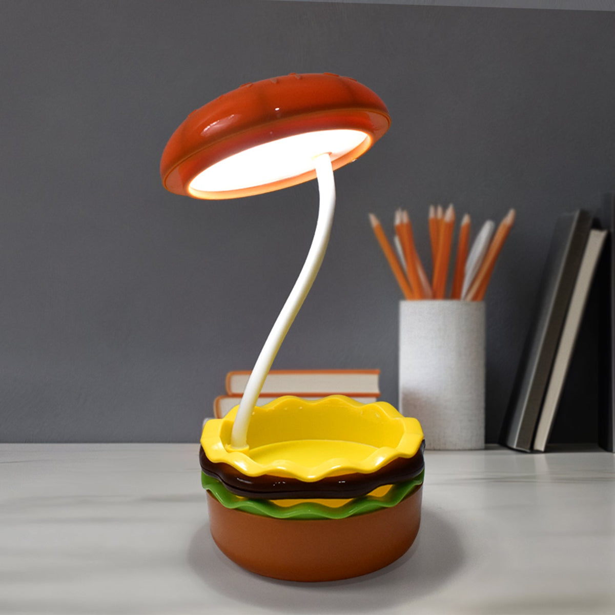 Burger Delight Folding LED Lamp – Adjustable & Rechargeable