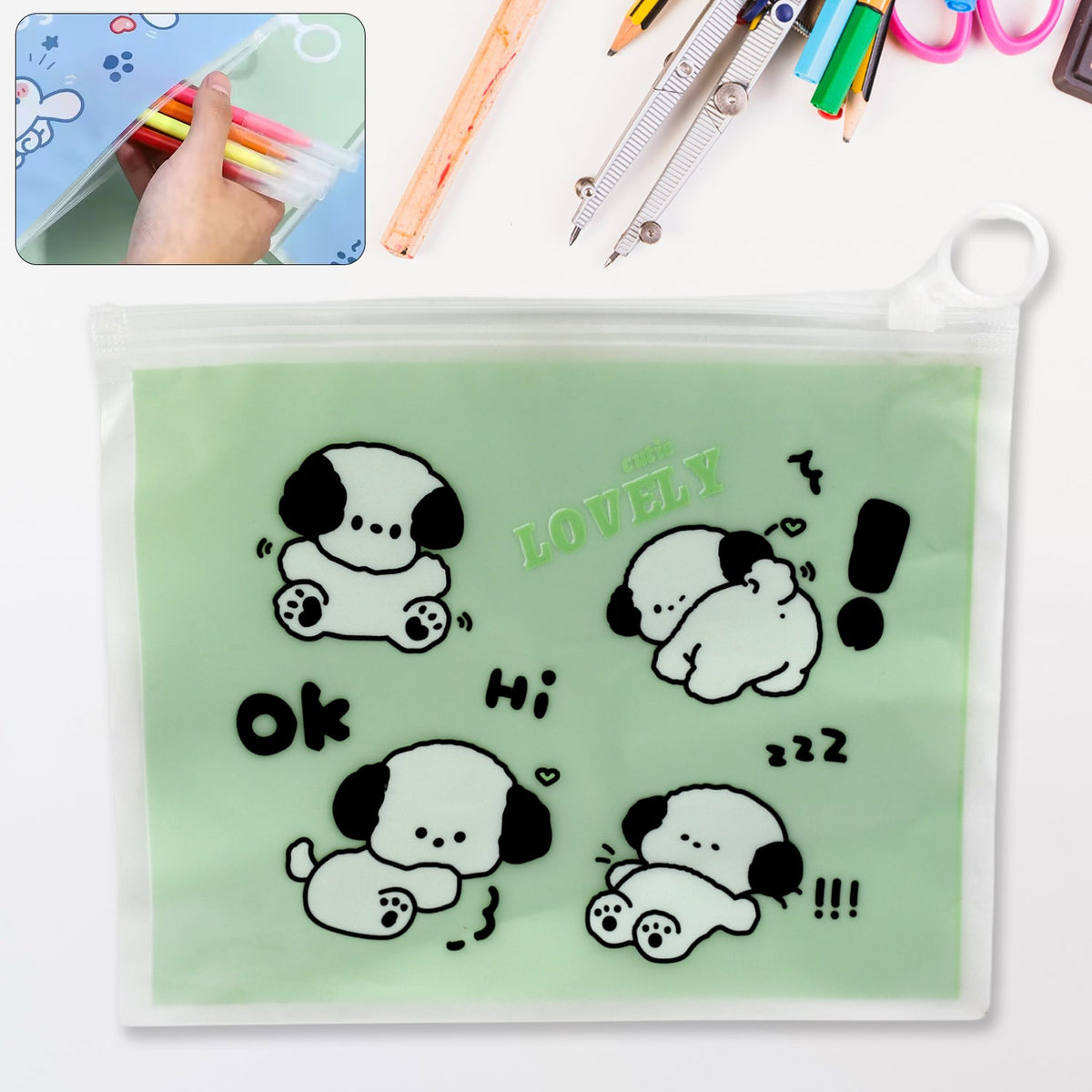 Multipurpose Zip Pouch – Stationery & Travel Organizer