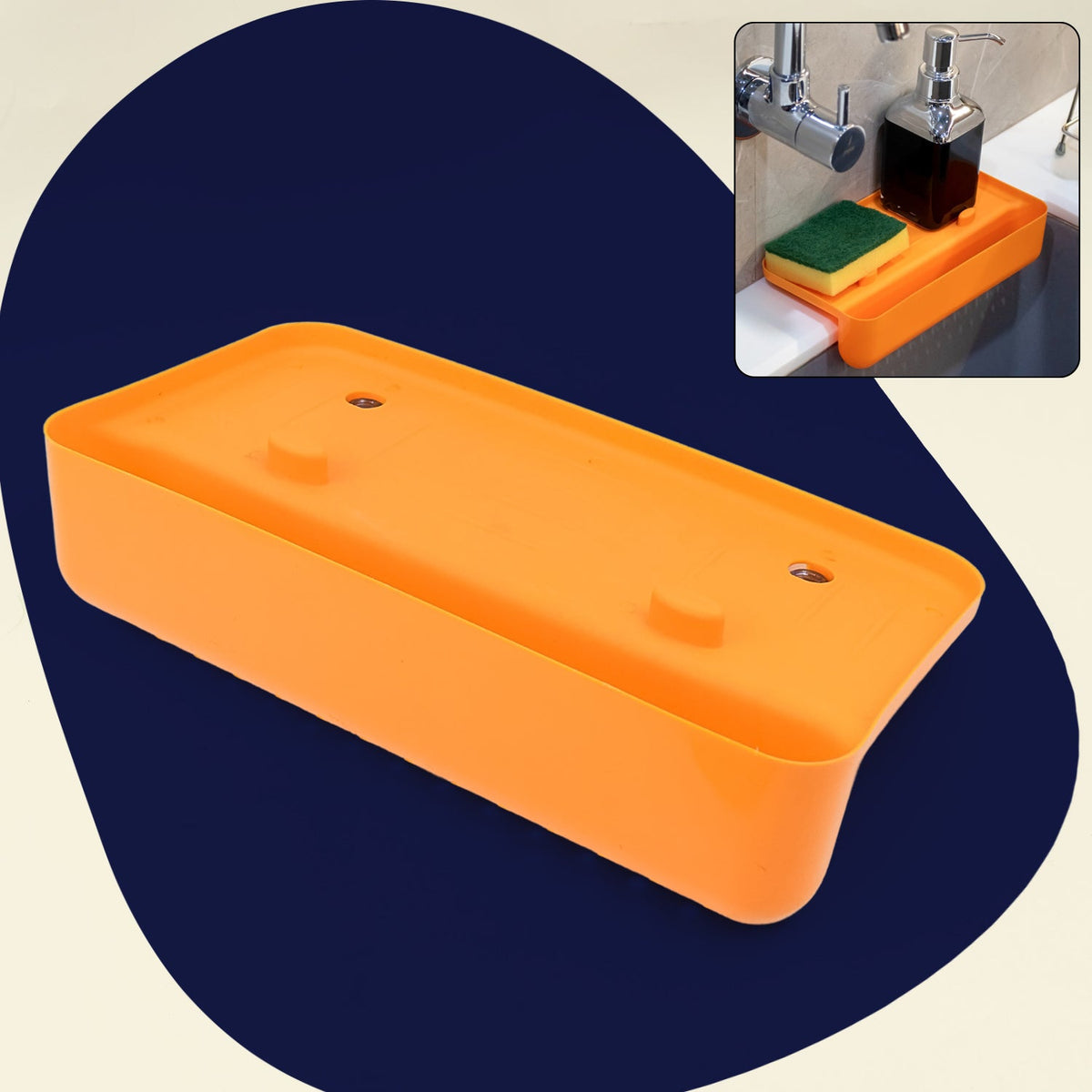 Sink Drainer Shelf – Multifunctional Plastic Storage – detail view