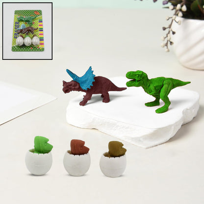 Dinosaur Puzzle Erasers – 5-Pc Kids Fun Stationery set – close-up