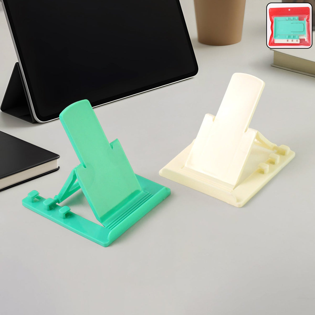Mobile Phone Stand – Adjustable Foldable Plastic Holder set