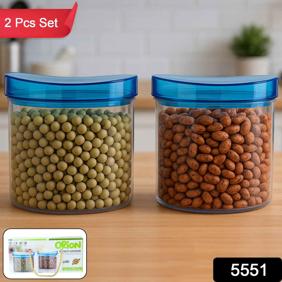Airtight Kitchen Jar set – Unbreakable Storage (2 Pcs) – side view