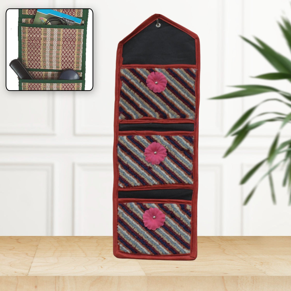 Foldable Hanging Organizer – 3 Pocket Wall Holder