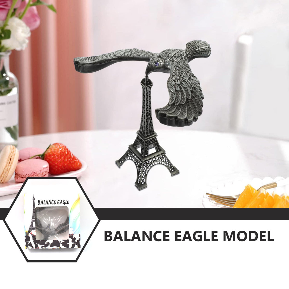 Balancing Eagle Toy – Gravity-Defying Metal Desk Decor – detail view