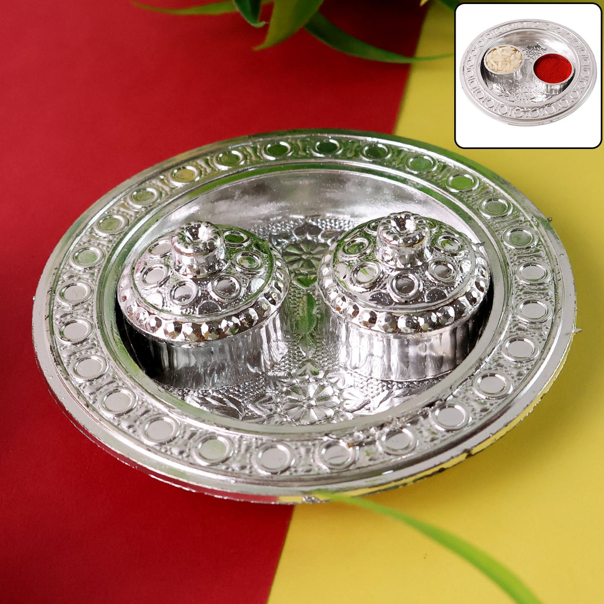 Kumkum Thali Holder – Small Round Puja Plate