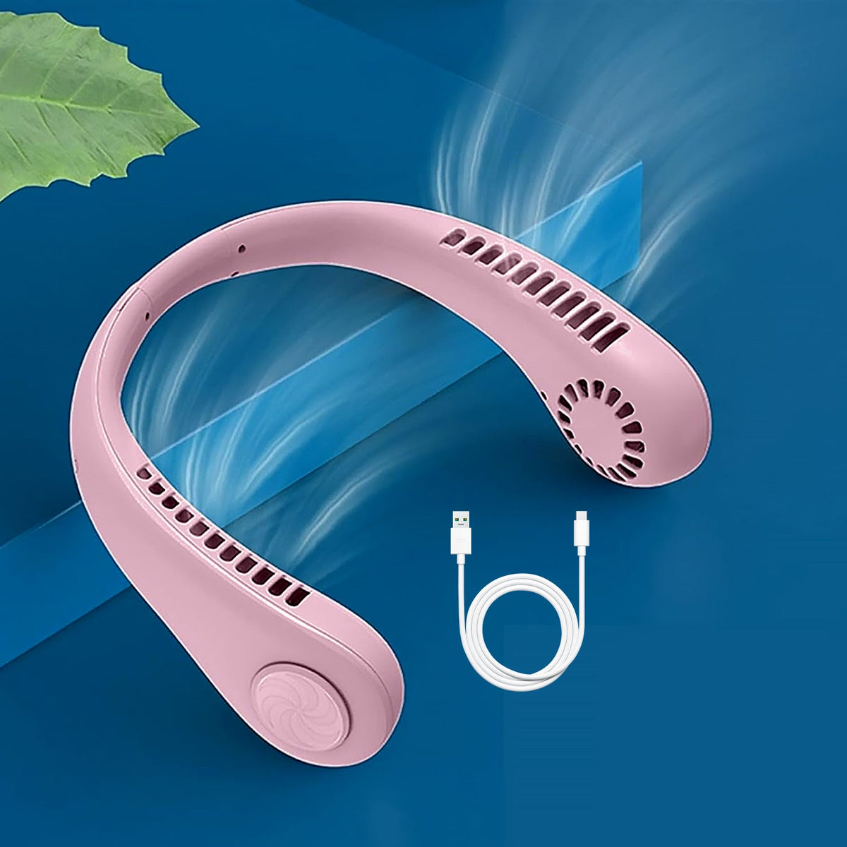 Bladeless Neck Fan – USB Rechargeable & Hands-Free – side view