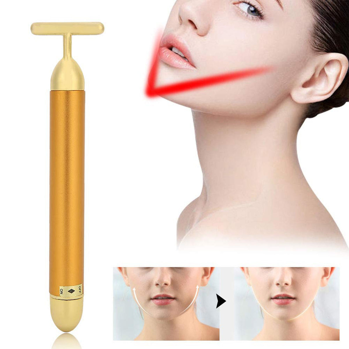 Vibrating Face Massager – Golden Energy for Radiant Skin