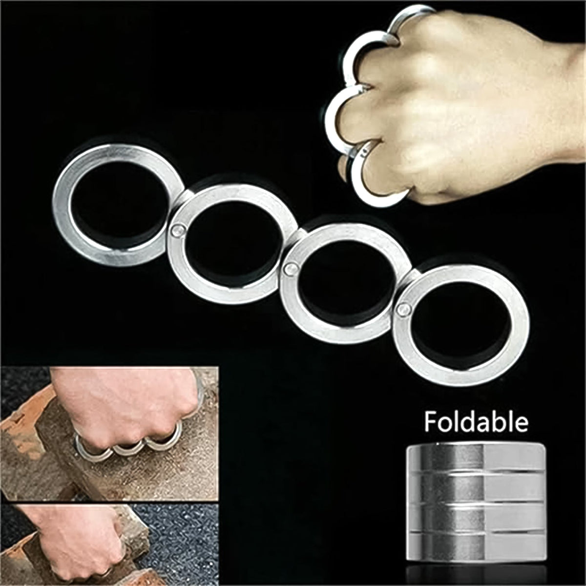 Fidget Ring – Portable 4-Finger Rotating Stainless Steel