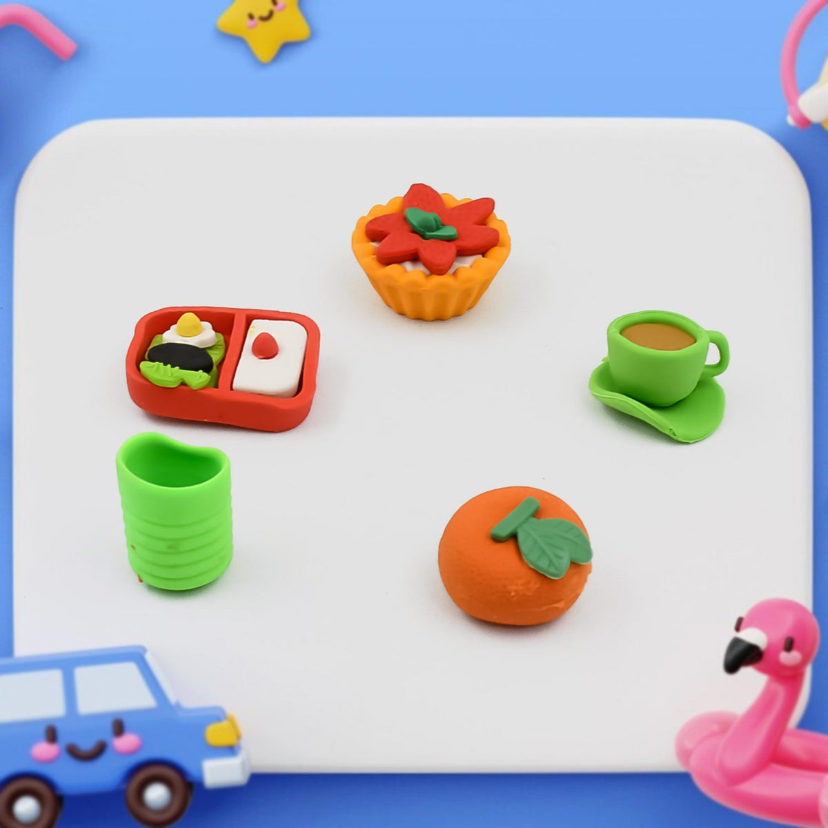 3D Erasers for Kids – Fun & Colorful Novelty set – detail view