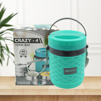 Insulated Tiffin – Stackable Stainless Steel Lunch Box – detail view