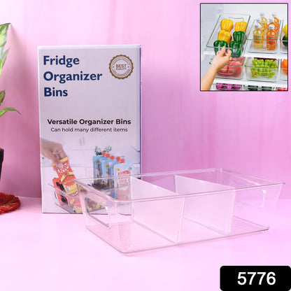 Refrigerator Organizer Bin – Clear Stackable with Handle – view 11