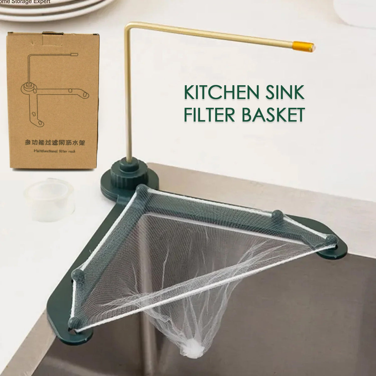 Kitchen Sink Filter Basket – Triangle Strainer – alternate view